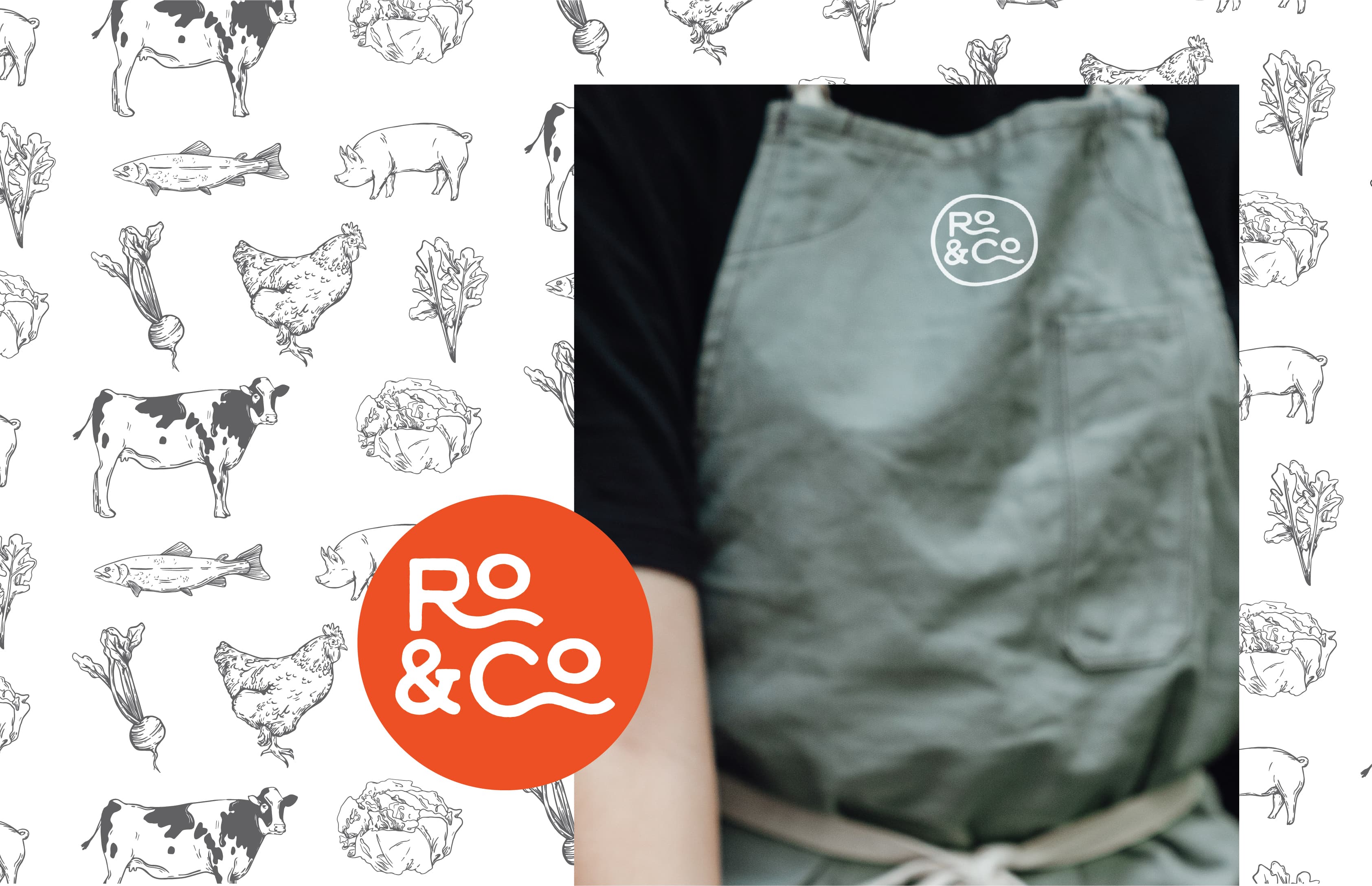 Ro & Co apron mockups